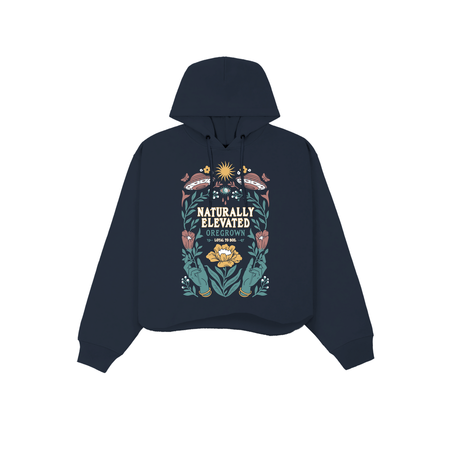 Womens Elevated Crop Hood | Navy