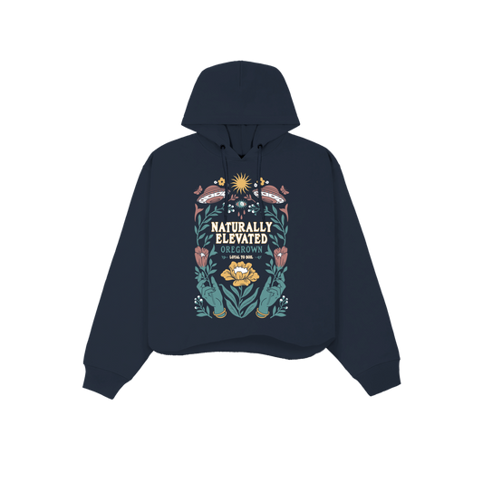 Womens Elevated Crop Hood | Navy